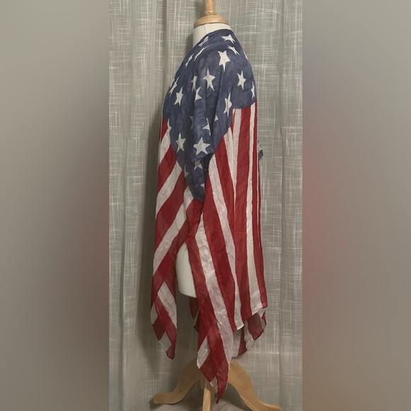 Stars & Stripes kimono top cover up One Size 4th of July Holiday American Flag - Picture 6 of 8